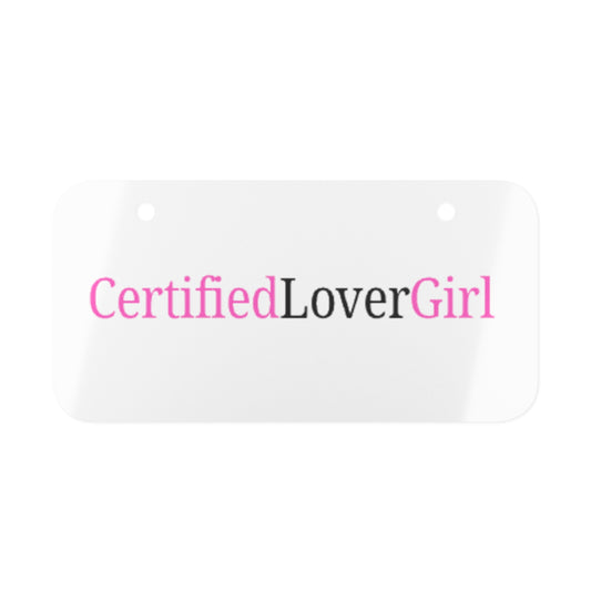 Certified Lover Girl Mini License Plate